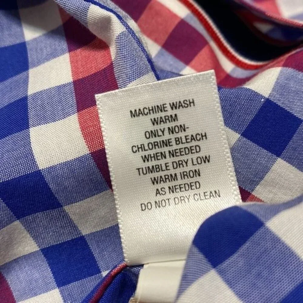 Banana Republic Men's Medium Shirt Short Sleeve Button Down Gingham Plaid Blue R